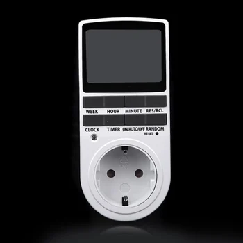 

New EU Plug in 7 Day 12 / 24h AC Digital LCD Programmable Timer 16A3680W regular socket for kitchen can be set to 10 groups