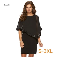 3XL плюс Размеры Для женщин сезон: весна–лето платье Мода рюшами блестки покрывают рукавом Тонкий Карандаш Платья вечерние работы деловая модельная одежда Vestidos