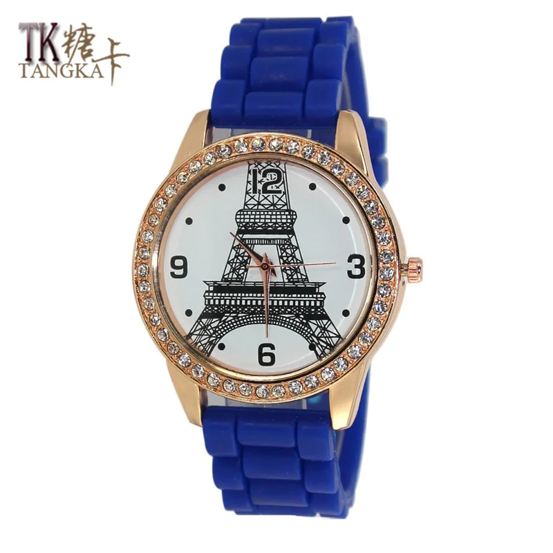 2017 new women font b watches b font fashion Paris tower pin button type Clockwise display