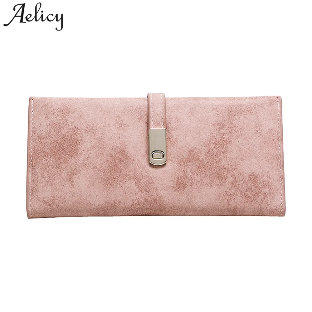 

Aelicy PU Leather Womens Elegant Long Leather Clutch Wallet 2019 New Design Solid Fashion Wallets Women Long Design Wallet Purse