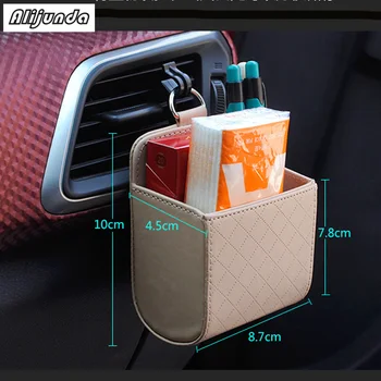 

Car Organizer Box Bag Air Outlet Dashboard Hanging Leather Box for Citroen Peugeot 206 207 208 301 307 308 407 2008 3008 4008
