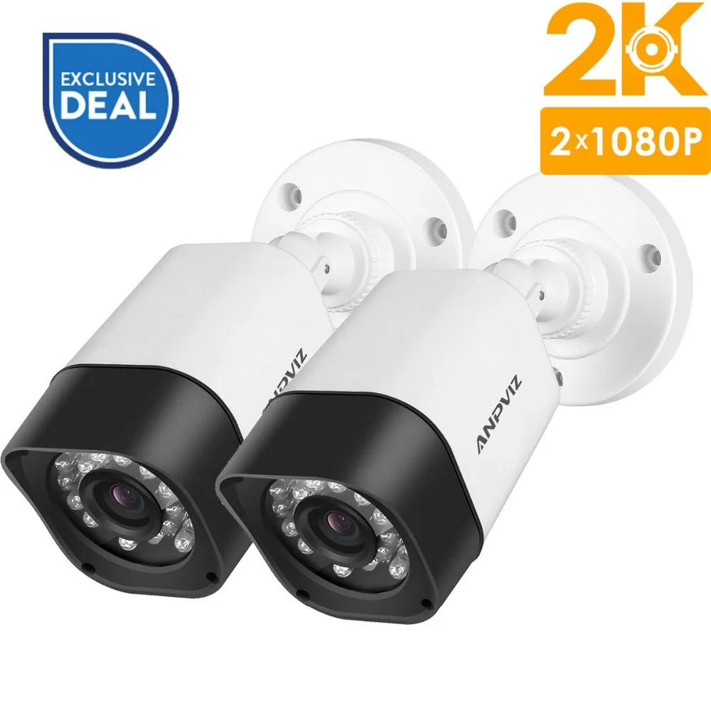 

Anpviz H.265 Bullet IP POE Camera 4.0MP 2K HD Outdoor Waterproof Security Video Surveillance Camera Onvif-2pcs Pack