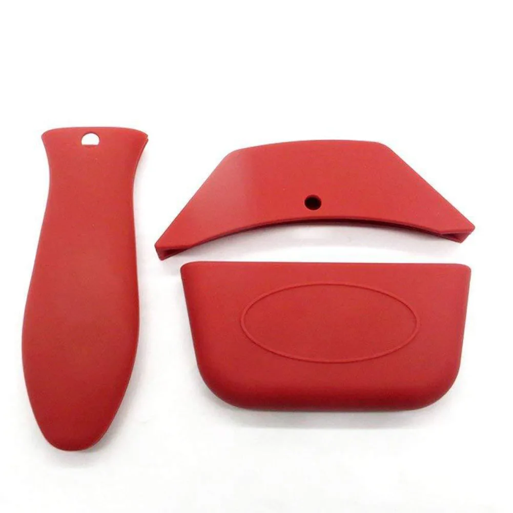 3PCS/Set Hot Handle Holder Silicone Kitchen Cast Iron Skillet Non Slip Frying Pan Home Tool Cover Heat Insulation Protecting | Дом и сад
