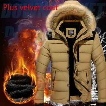 

AreMoMuWha 2018 New Winter Plus Velvet Warm Coat Men's Jacket Thick Cotton Jacket men coat winter quilted jacket L-6xl QX177