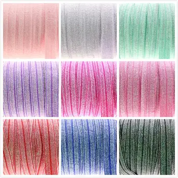 

Elastic Ribbon 5/8" 16mm Colorful glitter FOE ribbon metallic ribbon hairbow headband 50y/rolls free shipping