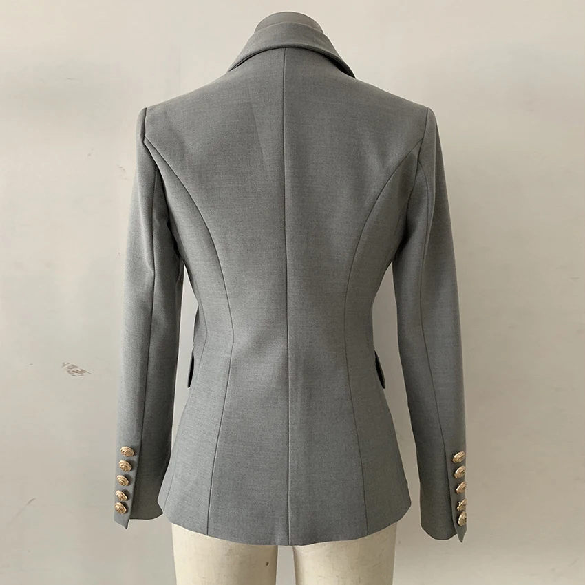High Quality 2019 New Blazer Women Double Breasted Slim  Office Suit coat Spring autumn Long Sleeve Jacket Blazer Female S-2XL 