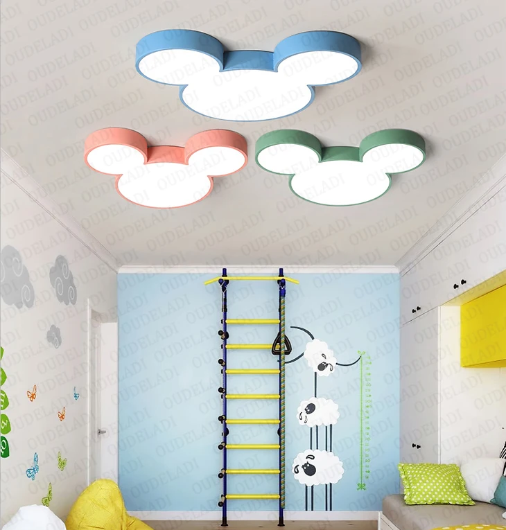 Современный светодиодный потолочный светильник с изображением Микки Мауса в скандинавском стиле для детской комнаты, люстра для детской комнаты, светодиодные светильники