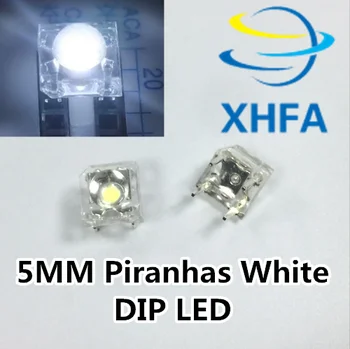 

100pcs 5mm Clear Lens Piranha LED Diode Round Top Super Flux White Transparent Light Emitting Diode LED Lamp