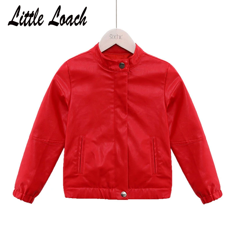 Buy Kids Faux Leather Jackets Retro Cardigan Coat