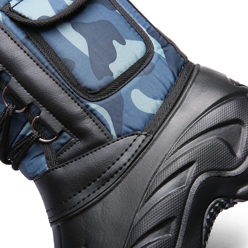 SAGACE/зимняя мужская повседневная теплая камуфляжная обувь в стиле милитари, Мужская Уличная обувь, бархатная холодная Нескользящая труба зимние ботинки