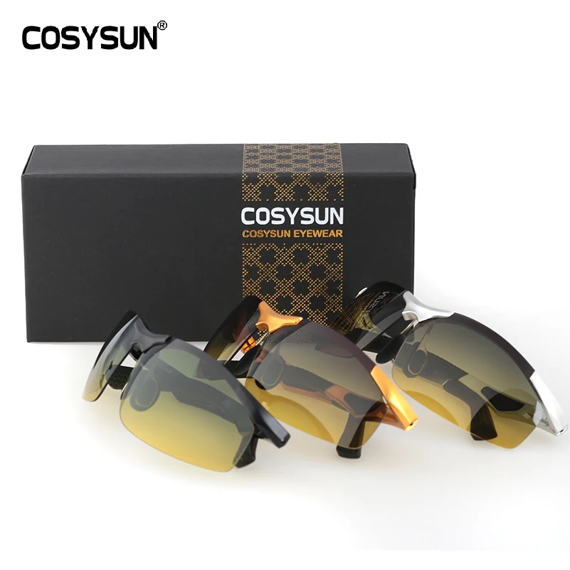 Очки дневного ночного видения, поляризованные солнцезащитные очки для вождения, мужские очки для вождения автомобиля, антибликовые алюминиевые очки для ночного видения CS0009