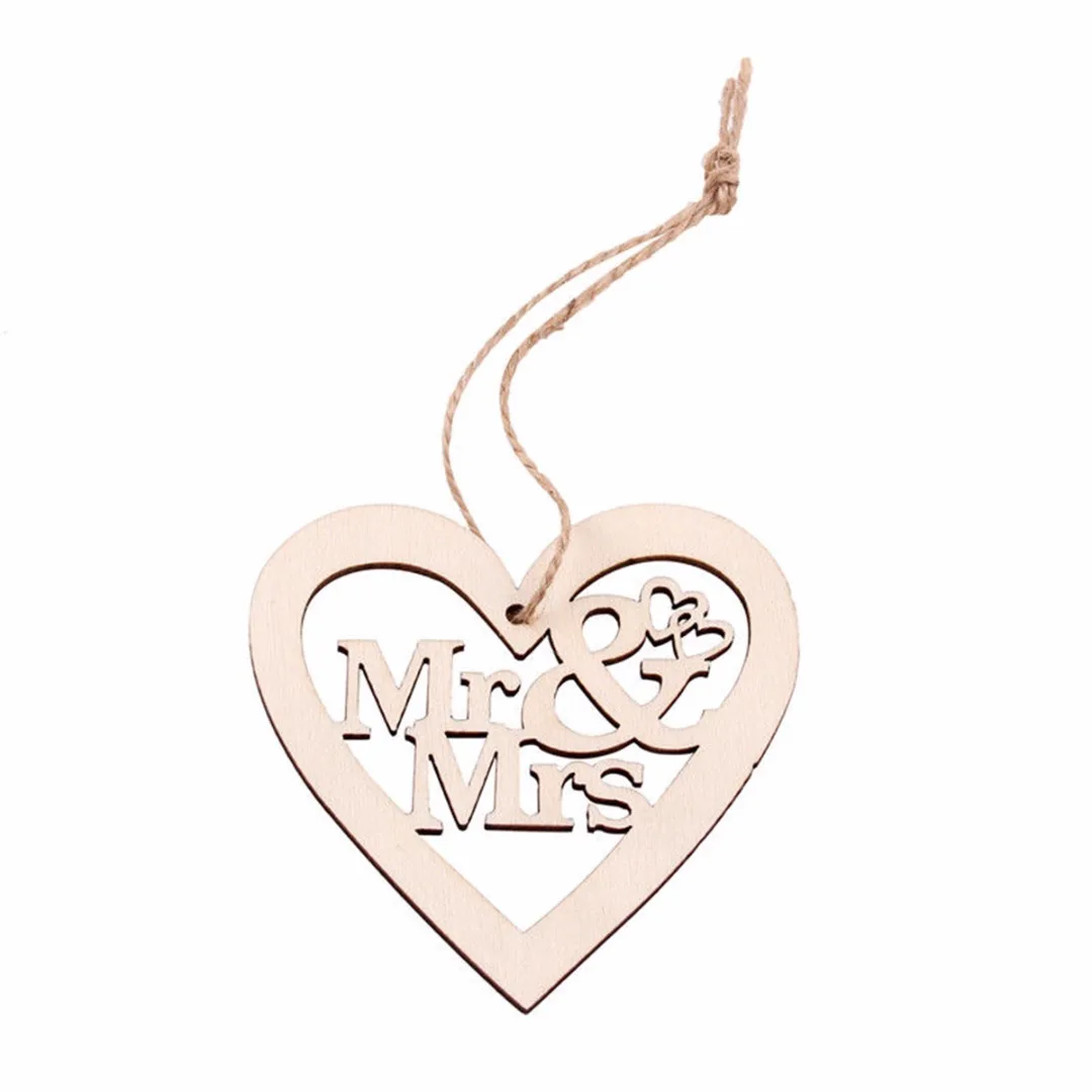 10Pcs Wooden Love Heart Hanging Decor Wedding Gifts Wedding Pendant Craft Decoration Party Decor Supplies