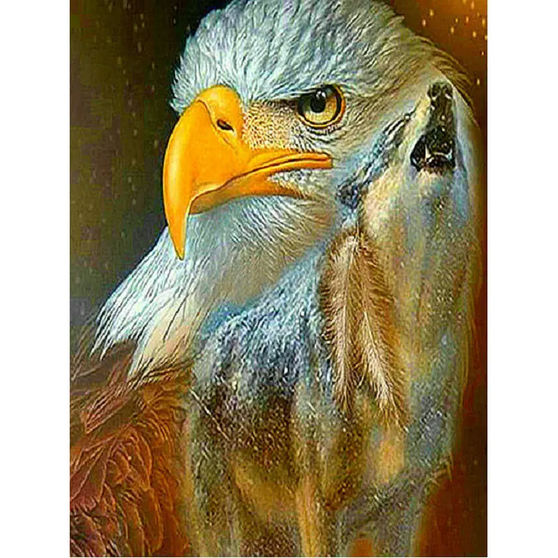 

Rhinestone Mosaic Painting animals Full square Diamond Embroidery Eagle wolf 5D Diy Diamond Painting Cross Stitch stickers