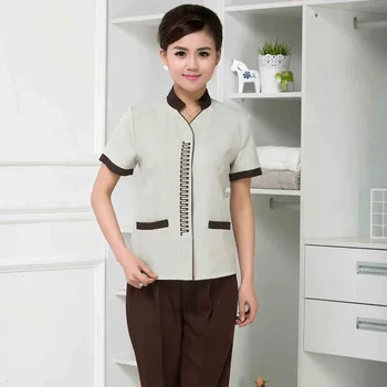 

(10 set-Shirt&Pant) BEST qulity Cotton and linen work wear breathable summer cleaner working clothes top shirt long pants