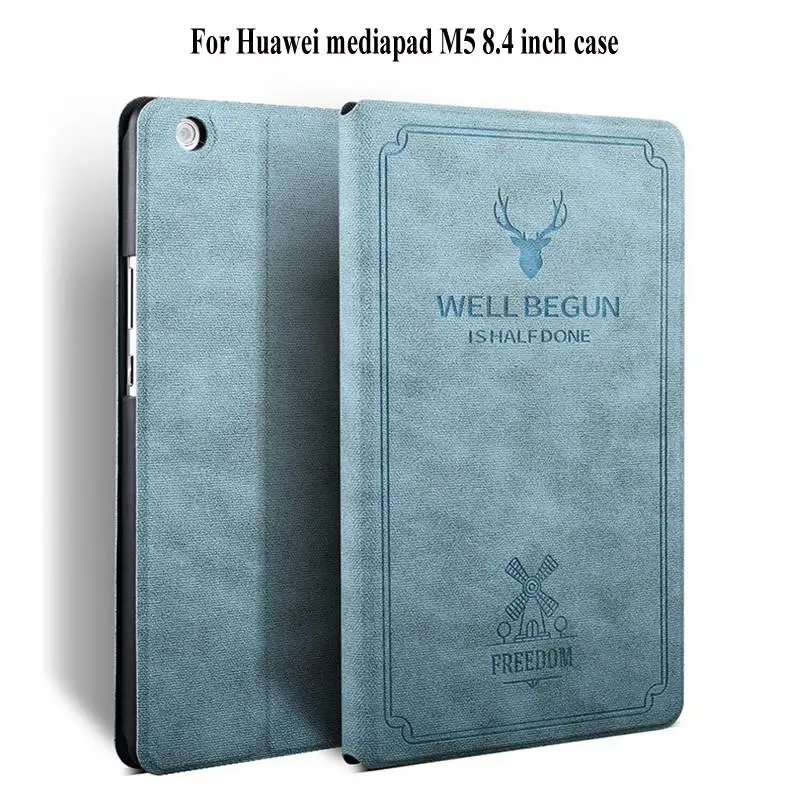 Кожаный флип чехол в стиле ретро с рисунком оленя для Huawei MediaPad M5 8 4 дюйма|Чехлы