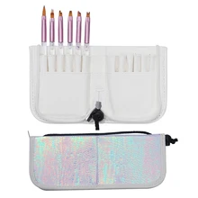 1 шт. жемчужная чешуя держатель кисточки для ногтей чехол для хранения сумка Косметическая Ручка Органайзер макияж маникюр Дизайн ногтей инструмент аксессуар