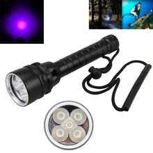 Waterproof Scuba 8000Lm Diving Flashlight 18650 5X UV Flash Light LED Lantern Torche Underwater 100m 365nm-395nm