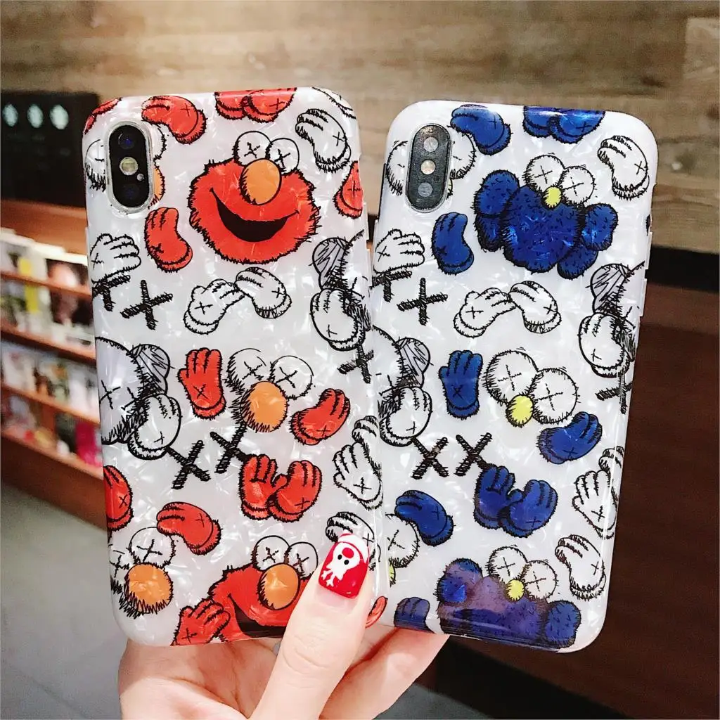 

Cartoon Sesame Street Funda for iphone 7 Case Cute Cameo shell IMD Phone Case for iphone 6 6S 7 8 Plus X XR XS Max Luxury Cover