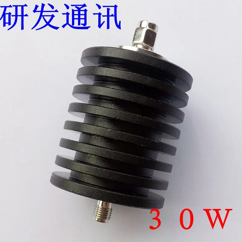 

30W SMA joint fixed coaxial attenuator, 1db-40db, DC to 3GHz, 50 ohm.