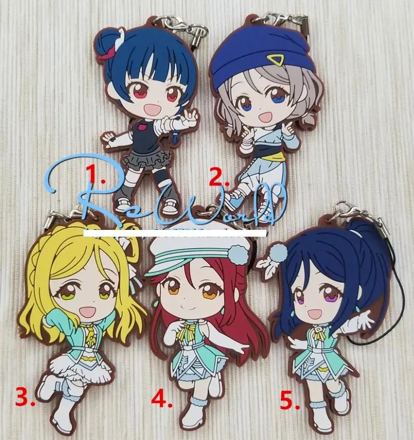 8 шт./лот Love Live Kotori аниме брелок Nico Rin Umi Maki Chika Dia Riko Yoshi kc Kunikida акриловый Резиновый Ремешок/Подвеска для телефона - Цвет: 2