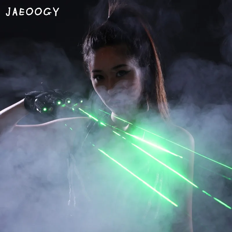 

Free shipping high quality green laser glove night party parties for men and women light glove pop singers performing props