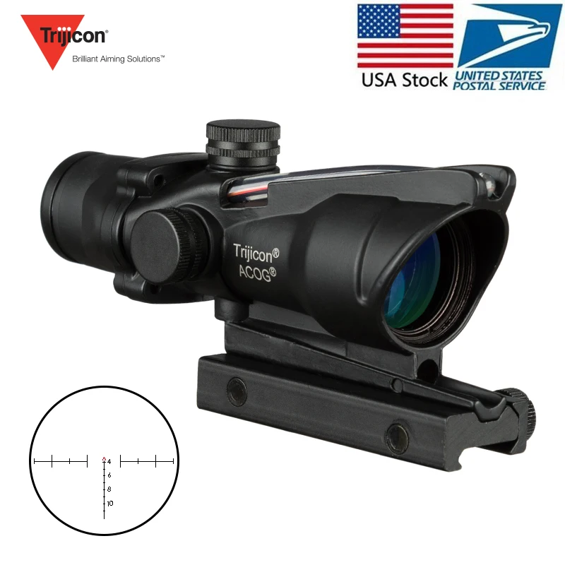 Trijicon الفريق التعاوني 4X32 Riflescope الصيد الحقيقي الألياف الضوئية Grenn الأحمر نقطة مضيئة شيفرون محفورا شبكاني التكتيكية البصرية البصر