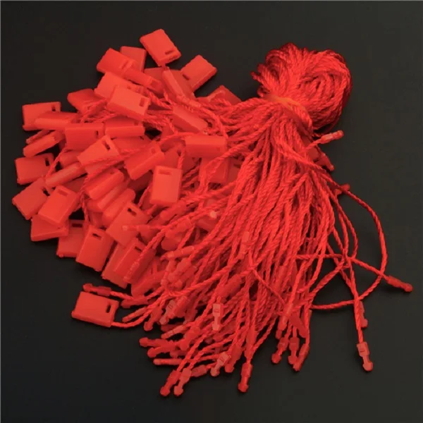 100 штук, веревка для бирки, 7 дюймов, качественная бирка для одежды, шнур для ценников, уплотнительная бирка, аксессуары для DIY - Цвет: red