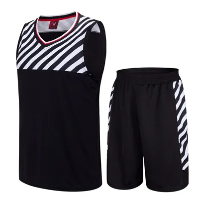 Быстросохнущие мужские белые и черные баскетбольные майки, форма, комплекты спортивной одежды, мужская тренировочная рубашка, спортивная одежда для взрослых, костюм - Цвет: WD131852 black