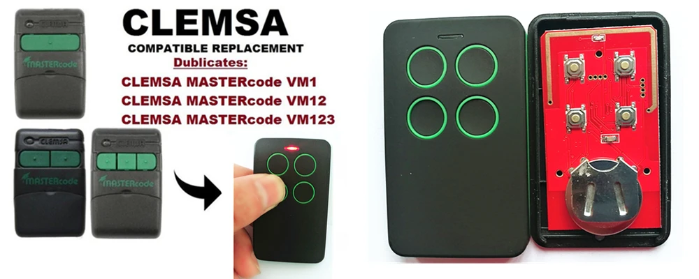 MANDO DE GARAJE совместимый PARA COPIAR CLEMSA MASTERCODE MV 1 MV1-AUTOCOPIANTE