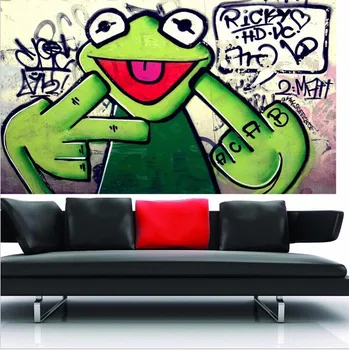 

Free shipment 's animal frog graffitti Art Picture Paint on Canvas Painting no frame (no Frame)B-212