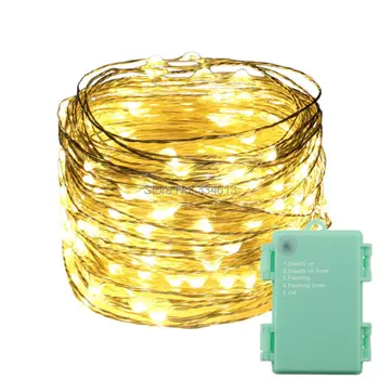 

6AA Battery Powered 12M 240LED Timer Fairy String Lights, Waterproof Silver Wire Christmas Wedding Halloween Lights 5Mode