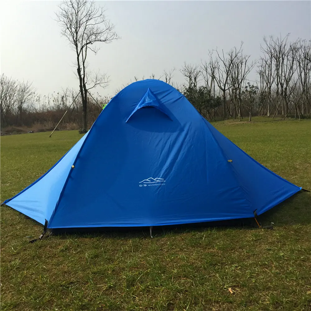 

WJ Outdoor Blue Mountain Tent Fiberglass Pole Double Layer Backpacking Hiking Camping 2 Man Tent