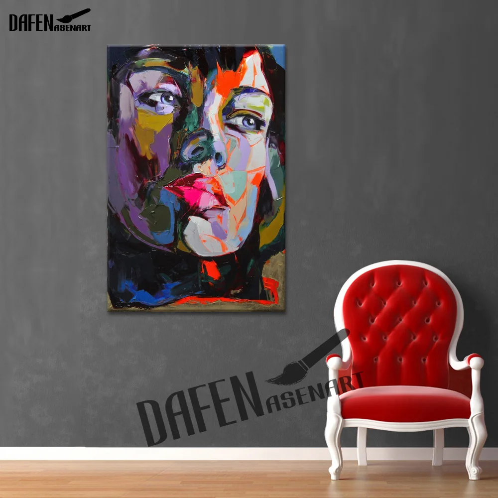 

Modern Palette Knife Figure Painting Abstract Pop Art High Quality 100% Handpainted For Living Room Bar Office Wall Art