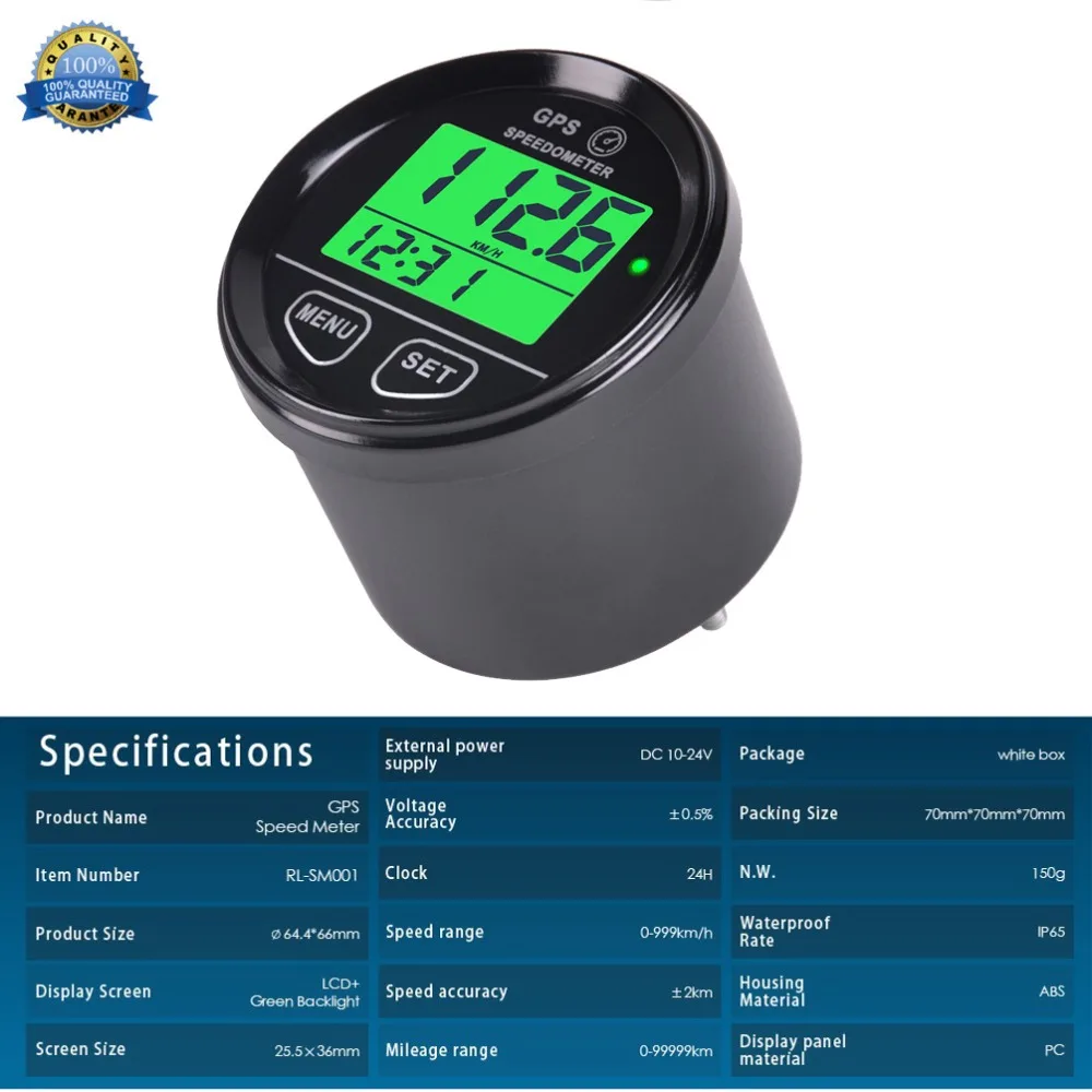 Digital Searon GPS Speedometer Speed Meter Counter Waterproof with High