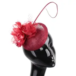 Модный женский головной убор, вечерние головные уборы sinamay chapeau, модные аксессуары для волос с цветочным декором, головной убор для невесты