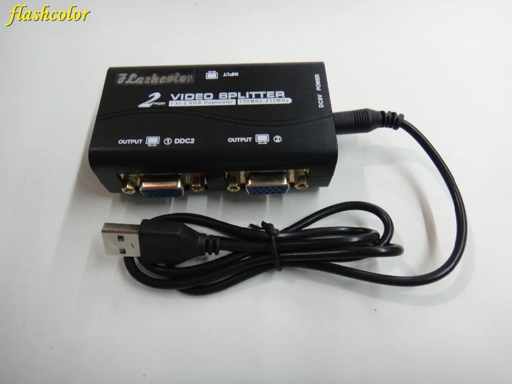 Разветвитель VGA Flashcolor 2 порта 250 МГц 1 вход выхода|vga splitter port|port vga2 port |