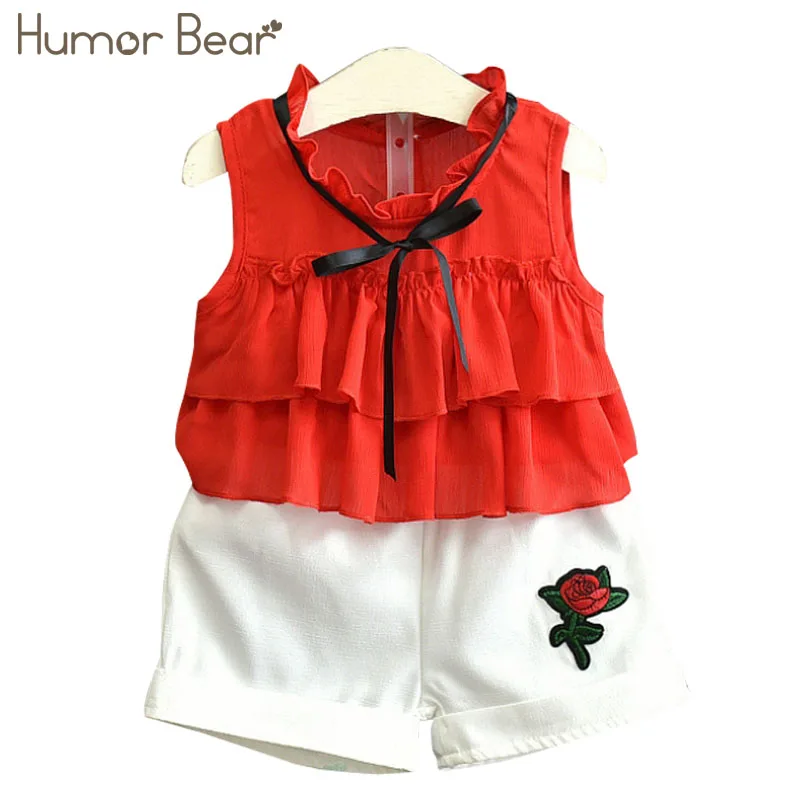

Humor Bear Kids Clothes 2018 New Summer Girls Clothing Sets T-Shirt +Short Pants 2Pcs Suit Brand Children Clothes Baby Clothing