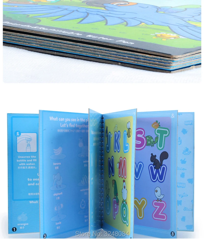 12 типов 1 шт. Волшебная водная книга для рисования книга-раскраска с ручкой раскраска доска многоразовая Бумажная книга игрушка для рисования