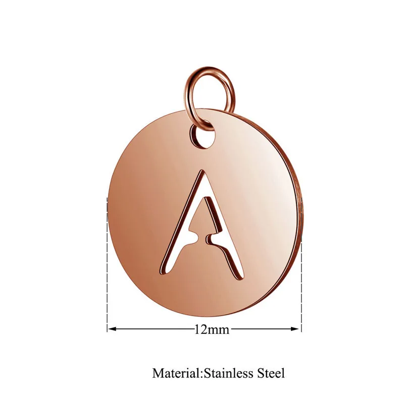 5 шт./лот 26 букв английского алфавита очаровательыне нержавеющие роза подвеска из золотой буквы "сделай сам", зажим для ожерелья Аксессуары
