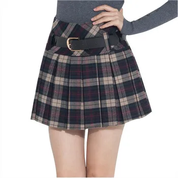 

2 colors High quality school uniform skirt fashion plaid short skirt pleated skirt student girl Japanese preppy mini skirt