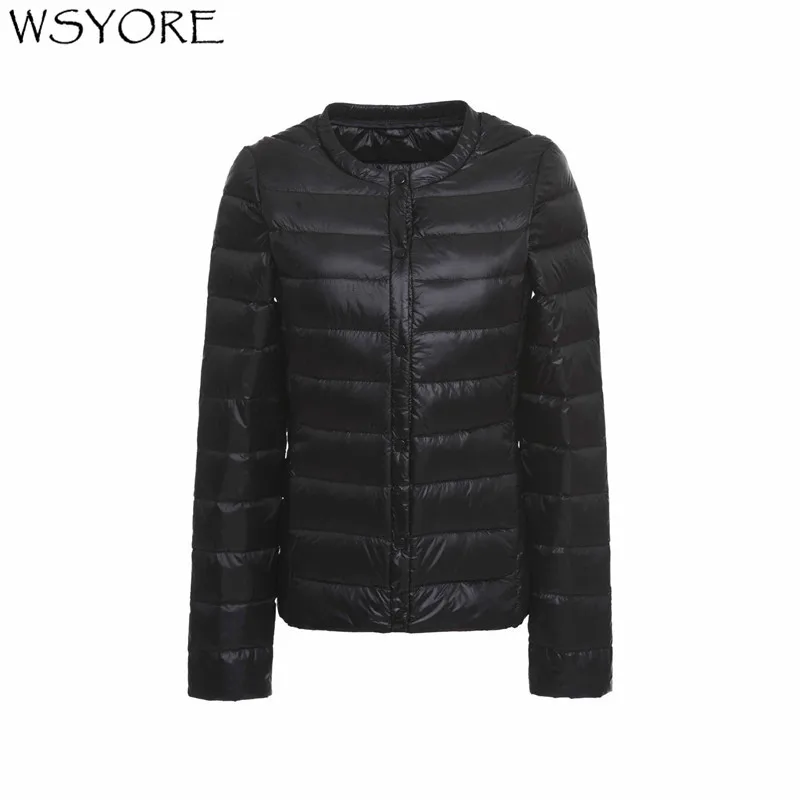 

WSYORE Ultra Dwon Jackets Women 2018 New Light Duck Down Winter Jacket White Slim PLus Size Long Sleeve Down Coats Female NS590