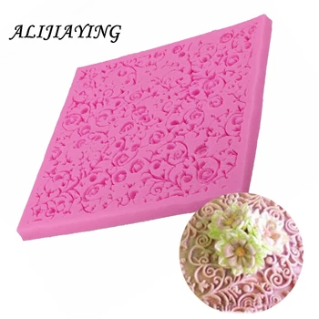 

DIY Cake Border Silicone mat Mold Flower Vine Fondant Cake Decorating Tools Chocolate Gumpaste Molds Cupcake Baking Moulds D0490