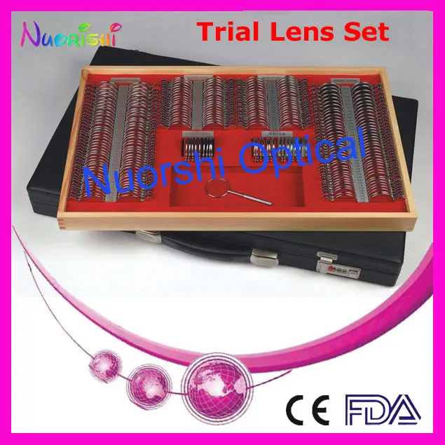 

232L-JS Special offer Top quality CE Certificate Trial Lens Set Case Shiny Metal Rim Leather Case lowest shipping costs !