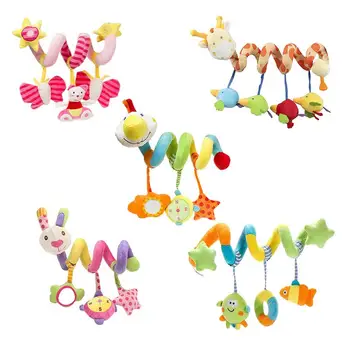 

Baby Plush Animal Rattle Mobile Infant Stroller Bed Crib Spiral Hanging Toys Gift For Newborn Child Bed Bell Educational Toys