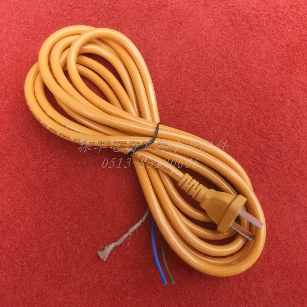 Желтый 3,2 метров мягкий медный провод с 2 ножками штепсельной вилки 851A1 для электроинструменты аксессуары