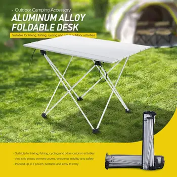 

Picnic Table Aluminum Alloy Camping Desk Foldable Outdoor Desk Portable mini BBQ Picnic Lightweight Anti-Skid Rectangle Table