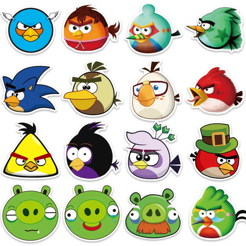 100 шт./лот, наклейка с героями мультфильмов Angry Bird для сноуборда, ноутбука, багажа, холодильника, автомобиля, Виниловая наклейка s