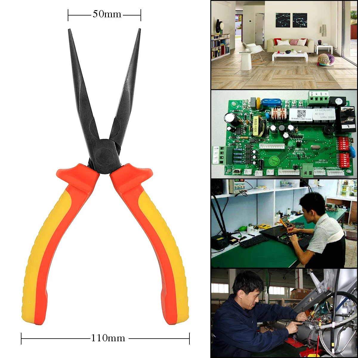 

Proskit PM-918 Insulated Long Nose pointed round beak Plier Electrician Hand Tools Wire Stripper Cutter Multitool Pliers