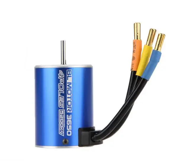 Бесплатная доставка 3650 4 полюса 5200KV бесщеточный мотор для 1/10 RC автомобиля