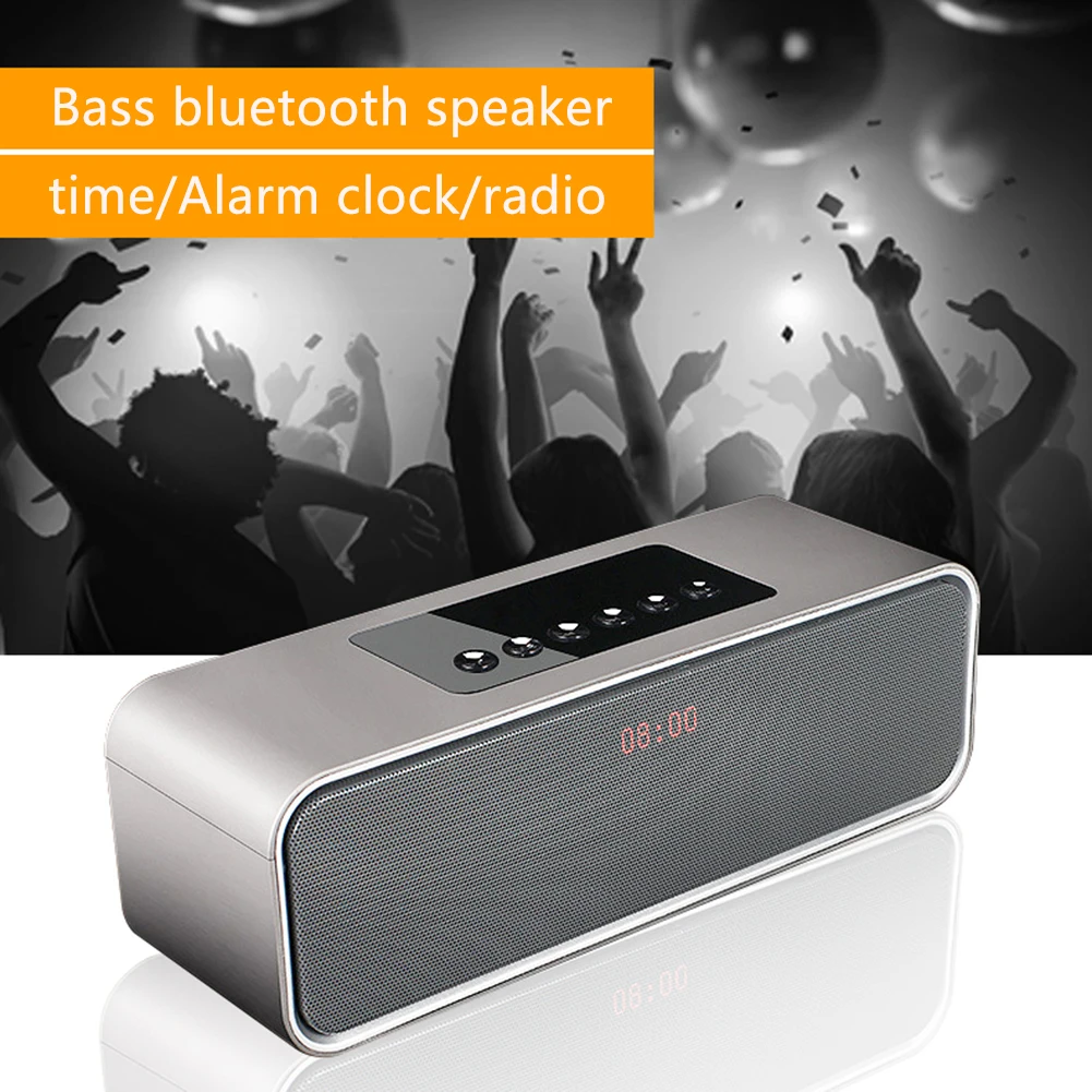 Мультимедийный мини HIFI V4.0 Bluetooth Динамик светодиодный Дисплей Время тревоги Беспроводной громкий Динамик Портативный Динамик